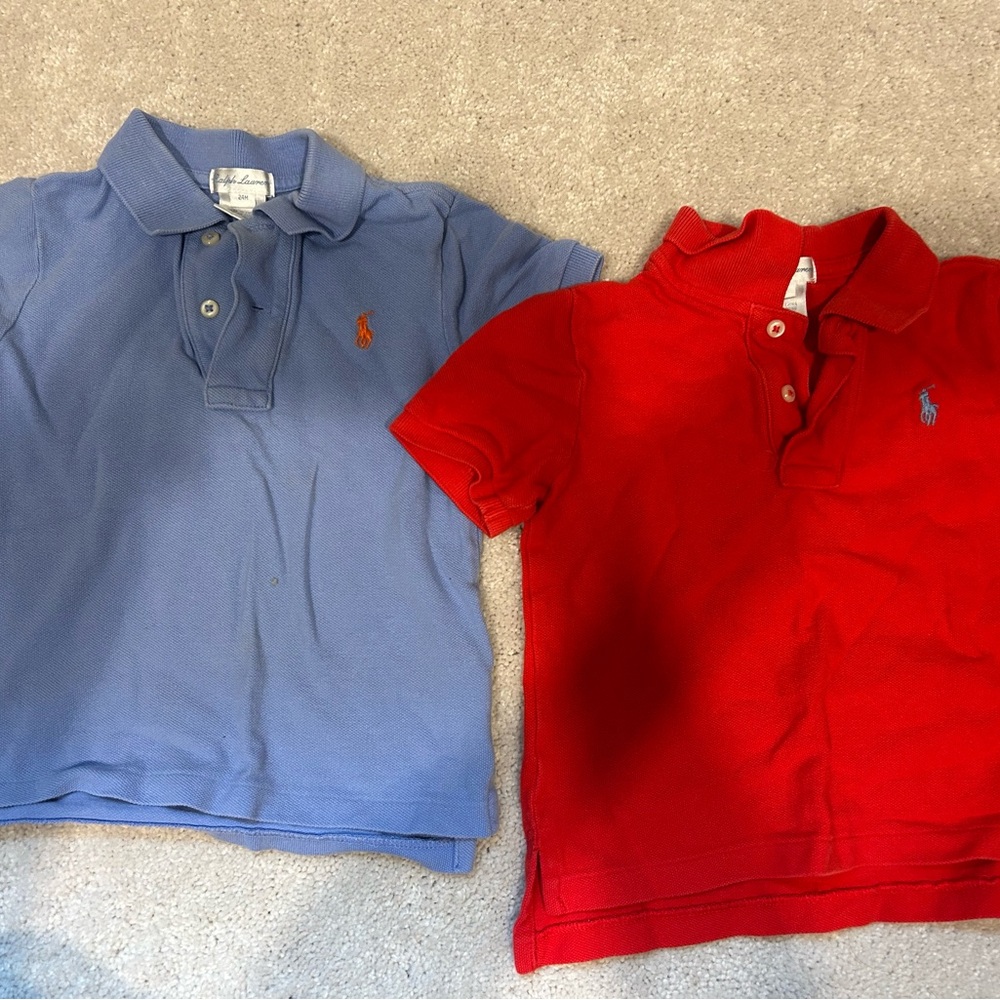 Polo by Ralph Lauren Kids Shirts - Light Blue and Bright Red